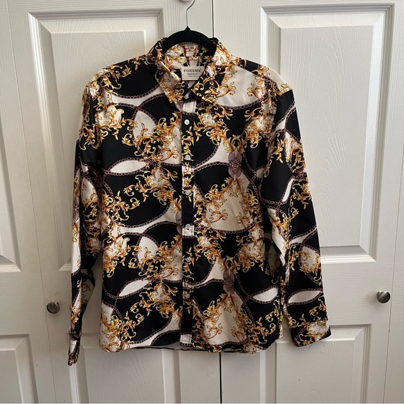 Buchon Style Black and Gold Men's Shirt - Picture 1 of 3